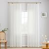 THREE GIRLS Liz Pinch Pleated Linen Curtains 90 Inches Long, Light Filtering Curtains for Living Room, Farmhouse Window Curtains for Bedroom, Modern Drapes with Hooks and Rings, White, 2 Panels Set