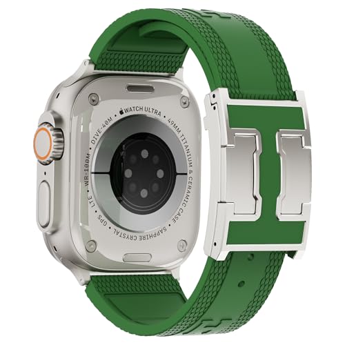 Sport Silicone Band Compatible with Apple Watch, Luxury H-Buckle Strap. - Image 2