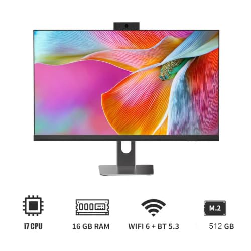 27" All-in-One Desktop Computer, i7 CPU, 16GB RAM, 512GB SSD, Win 11 Home