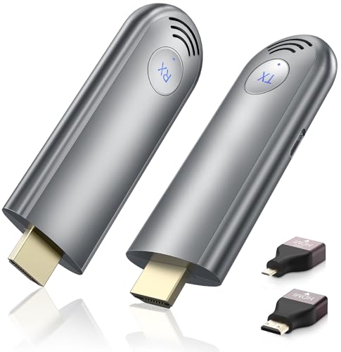 BRAIDOL Wireless HDMI Transmitter and Receiver, Plug & Play Portable 2.4G/5G Wireless HDMI Extender Kit for Streaming Video and Audio to Monitor from Laptop/PC/TV Box/Projector