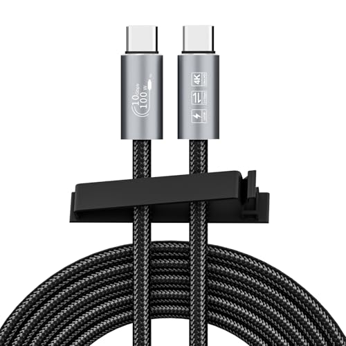 USB C to C Cable 30Feet, USB C 3.1 Gen 2X2 Cable, 4K60Hz Monitor Video Output, 10Gbps High Speed Data Transfer, 100W Fast Charging, for Car Carplay iPhone 16, MacBook, Action Camera, Portable Monitor