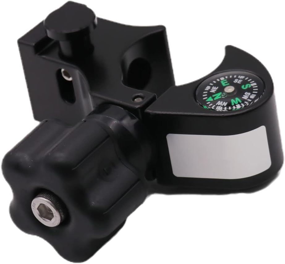 Aluminum Data Collector Holder – Quick Release Clamps Open Clamp Bracket with Compass, GNSS Accessory Pole Clamp for 32mm/1.25" Poles, T-Style Claw Type Holder for GPS Surveying Equipment