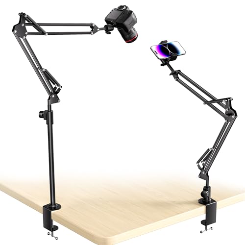 UBeesize Overhead Camera Mount with 360° Adjustable Arm & Phone Holder