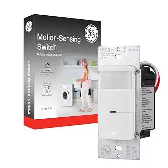 GE in-Wall Motion Sensing Light Switch, Occupied & Vacant Modes, 30ft Range