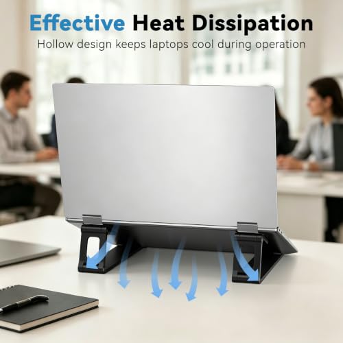 Laptop Stand for Desk ABS+Metal Portable Computer Riser Notebook Holder Printer Stand Office Desk Accessories Compatible with MacBook Air, Pro, Dell, HP, Lenovo and All 10-17" Laptops