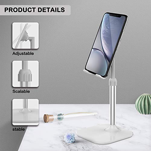 Doboli Cell Phone Stand, Phone Stand for Desk, Phone Holder Stand Compatible with iPhone and All Mobile Phones Tablet, Gifts for Adults Women Men Mom Wife, White - Image 5