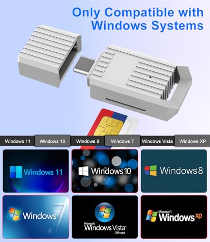 USB-C SIM Card Reader - Includes Standard/Micro/Nano SIM Card Adapters Kit & Eject Pin - USB C to Sim Card Adapter for Backup Edit Add Delete and Read Messages/Contacts - SIM Adapters for Windows