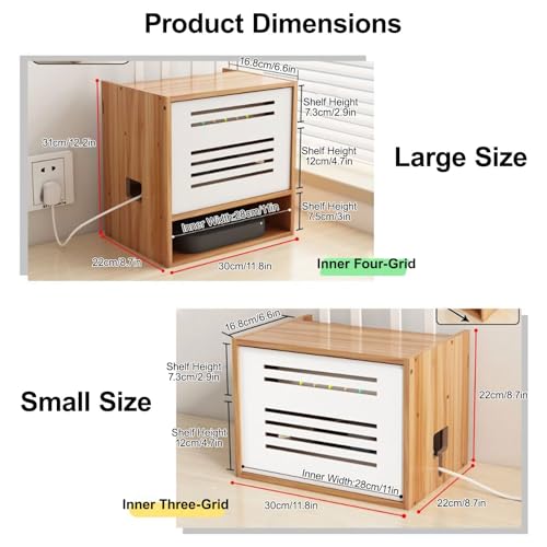 WiFi Router Storage Cabinet, Multi-Functional Router Storage Box, Multimedia Concealment Cabinet, for Living Room, Office, Bedroom(30 * 31cm/11.8 * 12.2in)