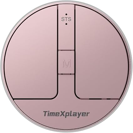 Stylish Mini Round Mouse with Pressure Sensing Reel, Ultra Portable Wireless Mouse Connectivity: Wired, 2.4G and Dual Bluetooth, Rubber Case Included (BT1/BT2-Pink)