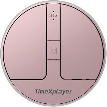 Stylish Mini Round Mouse with Pressure Sensing Reel, Ultra Portable Wireless Mouse Connectivity: Wired, 2.4G and Dual Bluetooth, Rubber Case Included (BT1/BT2-Pink)