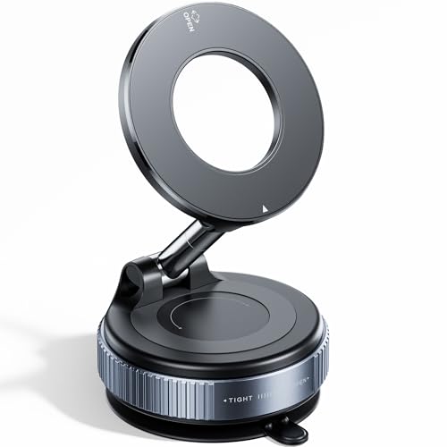 Magnetic Car Phone Holder — 360° Vacuum Mount, 96lb Grip - Image 2
