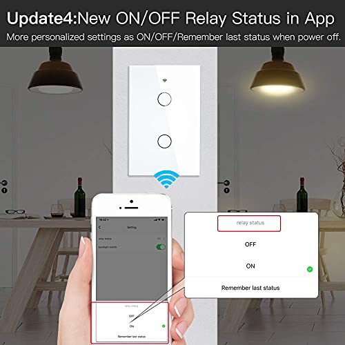 MOES ZigBee Smart Touch Wall Light Switch,Requires Tuya ZigBee Hub,No Neutral Wire/N+L Wiring,No Capacitor,Smart Life Tuya 2/3 Way Remote Control, Work with Alexa Google Home, 2MQTT,2 Gang White