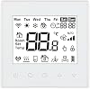 Baomain Programmable Thermostat, None Battery Powered LCD Digital White Screen AC110-120V C505 Ground 3 Amp 7 Day Work for Radiant Floor Heating Temperature Controller White