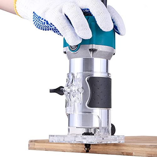Router Tool, 110V 800W Compact Wood Router Tool for Woodworking, Electric Hand Trimmer 30000R/MIN Compact Edge Laminate (Blue) - Image 8