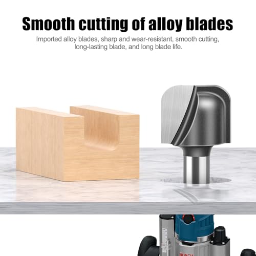 Bowl and Tray Router Bits with 1/4" Shank 5PCS Carbide Signmaking Carving Router Bit Set Radius:1/8",1/8" 5/32",1/4",1/4". (1/4" Shank)