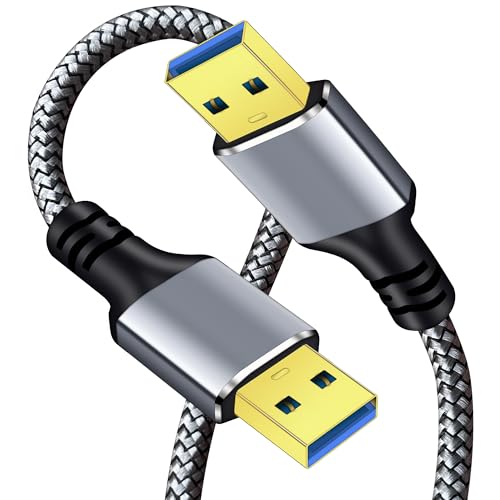Tan QY USB 3.0 Braided Male to Male Cable 15ft, for Laptop/DVD/Drive