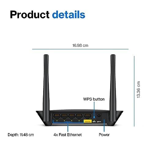 Linksys E5400 WiFi 5 Dual Band Router | 1,500 Sq. ft Coverage | 10+ Devices | Parental Control, Guest WiFi | Speeds (AC1200) 1.2Gbps