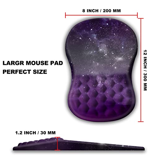Mouse Pad Wrist Support, Ergonomic Mouse Pad with Massage Dot, Comfortable Computer Mouse Pad for Laptop, Wrist Rest Pain Relief Mousepad with Non-Slip PU Base for Office & Home, 12 x 8 in