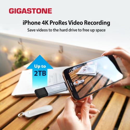 Gigastone 1TB USB-C+A Portable SSD USB 3.2 Gen 2 Up to 1,050MB/s for iPhone 4K ProRes Recording/PS5/MacBook/iPad/Android/Laptop/OTG USB 3-Year Warranty External Solid State Drive
