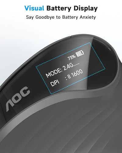AOC Ergonomic Mouse, 2.4GHz Wireless Bluetooth Vertical Mouse, Rechargeable - Image 7