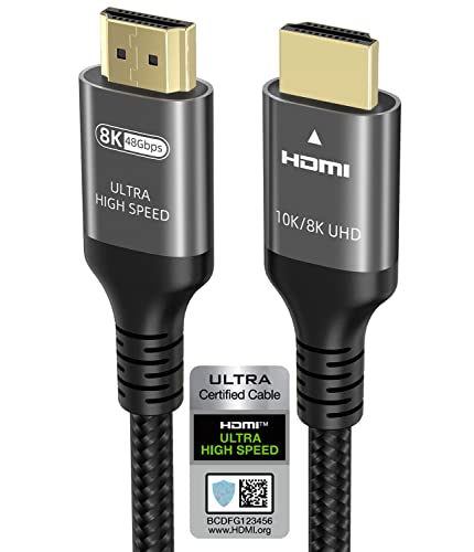 Ubluker 10K 8K 4K HDMI to HDMI Cable 5FT, Certified Ultra High Speed Cord