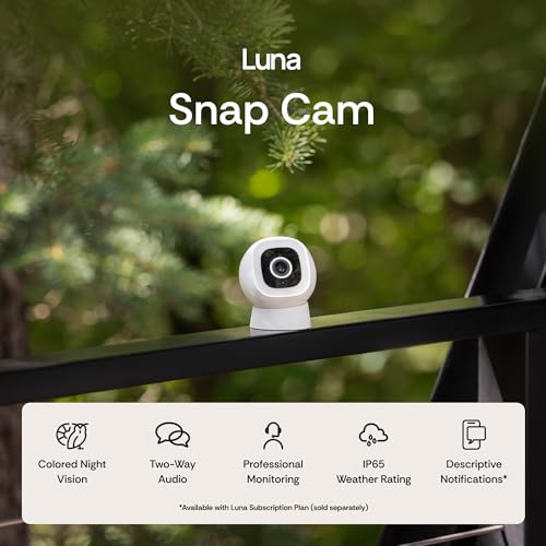 Luna 2K AI Wired Cameras for Home Security, Outdoor/Indoor, 2.4GHZ Wi-Fi
