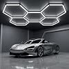 Hexagon Garage Lights 144W 17280LM - 24 Pack Super Bright LED Honeycomb Ceiling Lights for Garage, Workshop, Gym, Car Detailing, Barber & Auto Shops