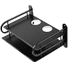Z-Color Black Metal Double Wireless WiFi Router Storage Box/TV Set Box Shelf Wall Hanging Plug Board Bracket Cable Storage Organizer (Small)