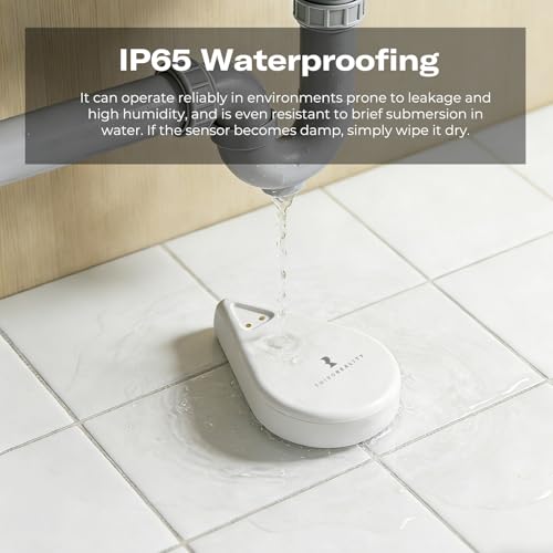 THIRDREALITY Smart Water Leak Sensor KM1, Matter Over WiFi, 1 KM1-controller with 100dB Alarm & 3 Water Detectors, 3-Year Battery Life, No Batteries, Work with Apple Home, Alexa, Home Assistant, Homey