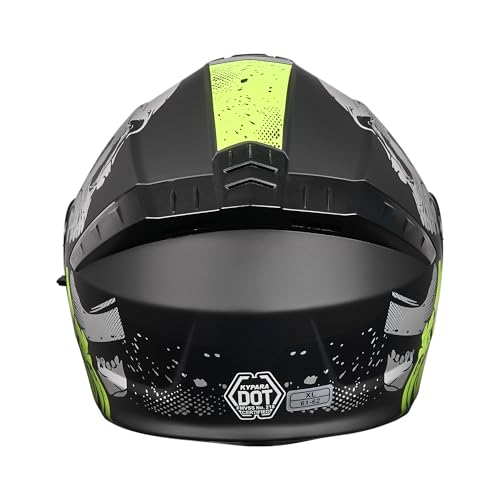 KYPARA Motorcycle Dual Visor Flip up Modular Full Face Helmet with DOT Certification of Impressionism