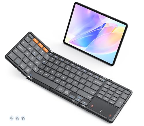 MEETION Foldable Keyboard with Touchpad, Bluetooth Keyboard, Numeric Keypad