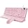EWEADN Wired Keyboard and Mouse Combo with Detachable Wrist Rest - Pink