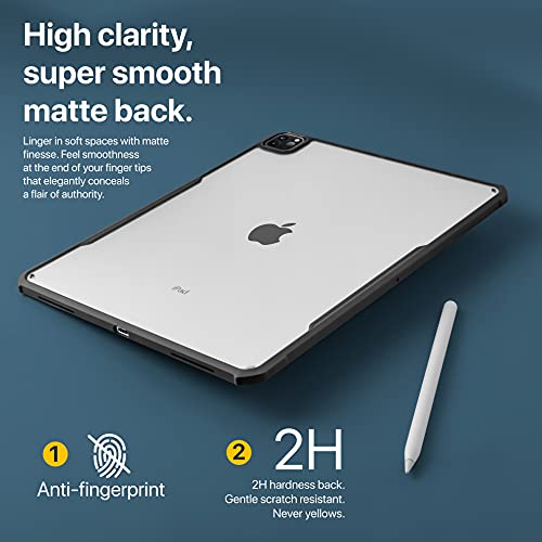 TineeOwl iPad Pro 11 inch Case 2022, 2021, 2020 & 2018 (4th, 3rd, 2nd & 1st Generation) Ultra Thin Matte Clear, Supports Apple Pencil Wireless Charging, Absorbs Shock (Black/Matte Back) - Image 3
