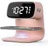 YIDPU Digital Alarm Clock with Wireless Fast Charging Station 15W Touch Smart Lamp for Bedside,3 Colors Nightlight Adjustment Night Lamp for Living Room,Bedside,Heavy Sleepers
