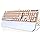 Camiysn Typewriter Style Mechanical Keyboard, Retro Punk Gaming Keyboard with Gold LED Backlit, Cute Wired Keyboards,104 Keys Full Size Keyboards, Uique Round Keycaps for Windows/Mac/PC(White&Gold)
