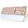 Camiysn Typewriter Style Mechanical Keyboard, Retro Punk Gaming Keyboard with Gold LED Backlit, Cute Wired Keyboards,104 Keys Full Size Keyboards, Uique Round Keycaps for Windows/Mac/PC(White&Gold)