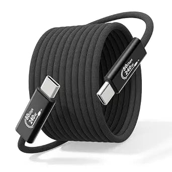 Thunderbolt 5 Cable 6FT/2M, 240W Long USBC to USBC Cable Charging,80Gbps Data Transfer,Up to 120Gbps Bandwidth, 8K/4K Displays Compatible Thunderbolt 4, SSD, MacBook M4 Pro/Max, iPhone 17/16 and More