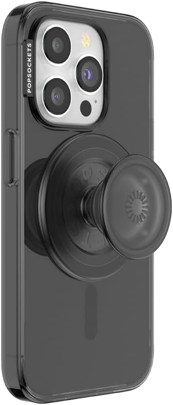 PopSockets iPhone 15 Pro Phone Case with MagSafe, Wireless Charging Compatible, Black - Aura