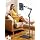 Lucky Trip Tablet Floor Stand with Double Heavy Duty Stable Base Never Tip Over, Adjustable Height Swivel Overhead Bed Tablet Phone Stand Holder for iPad, Kindle, Galaxy Tab, Cell Phones(4.7''-13'')