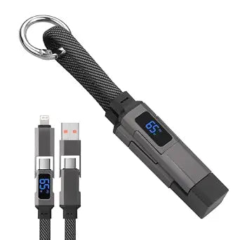 YACSEJAO 4-in-1 Multi Charger Cable with Keychain, 65W