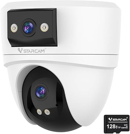 VSTARCAM 5MP Dual Lens POE IP Security Camera, Security IP Camera Outdoor with 108° Wide Angle 4 mm Lens, 2-Way Talk, Motion Detection, Color Night Vision, IP66 Waterproof