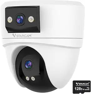 VSTARCAM 5MP Dual Lens POE IP Security Camera, Security IP Camera Outdoor with 108° Wide Angle 4 mm Lens, 2-Way Talk, Motion Detection, Color Night Vision, IP66 Waterproof