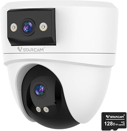 VSTARCAM 5MP Dual Lens POE IP Security Camera, Security IP Camera Outdoor with 108° Wide Angle 4 mm Lens, 2-Way Talk, Motion Detection, Color Night Vision, IP66 Waterproof