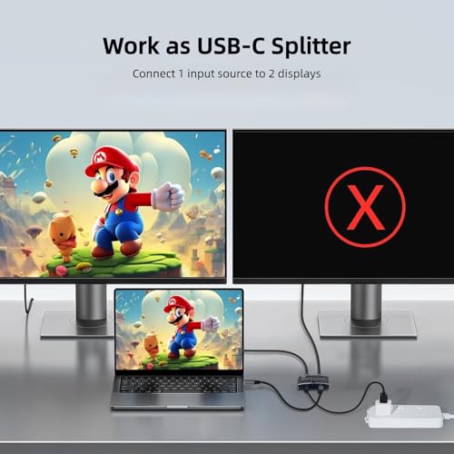 40Gbps USB C Switch for 2 Computers, USBC Switcher,2 USB-C Cables