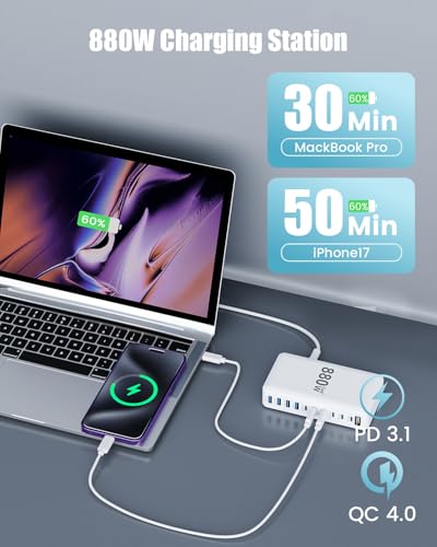 USB C Charger 880W USB C Charger Block,GaN IV 10-Por | Charging & Powe - Image 5