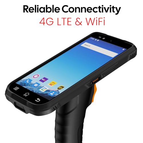 RAYOUNGTEK Rugged Android Barcode Scanner Handheld PDA Mobile Computer with Pistol Grip, 6.0" Display Octa-Core 2.0GHz 4GB+64GB Build-in Zebra SE4710 Engine, 4G LTE/WiFi Warehouse Inventory Scanner