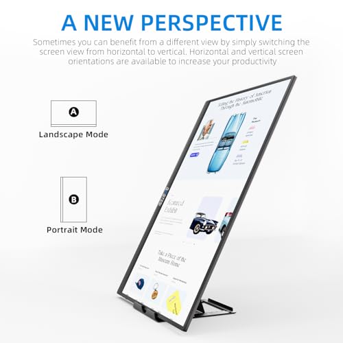 15.6 Inch Portable Monitor, 1080P FHD USB-C HDMI External Display, 250nit IPS HDR Travel Screen with Smart Stand & Speakers for Laptop PC Mac Phone Xbox Switch - Image 5