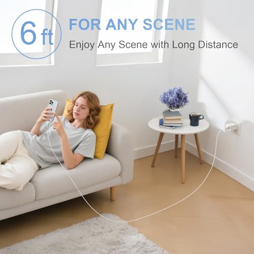 iPhone 18 17 16 Charger Fast Charging 2-Pack Long 6FT USB C Charger(White) - Image 6