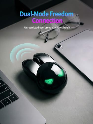 Wireless Gaming Mouse, RGB Light Eyes, Evil Bunny Design, 2.4G/BT