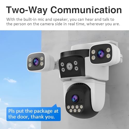 EVERSECU Triple Lens WiFi PTZ Security Camera, Three | Home Security C - Image 6